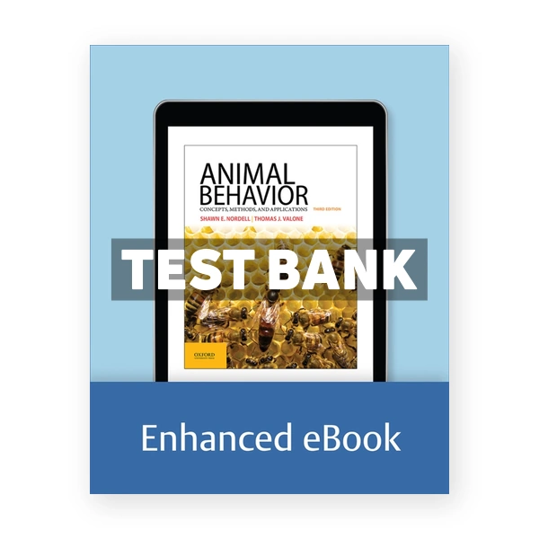Animal Behavior Concepts Methods and Applications 3rd Nordell Test Bank