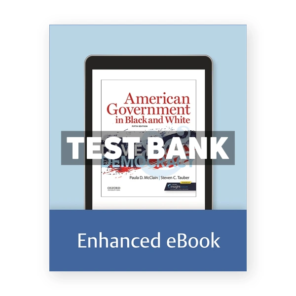American Government in Black and White - Diversity and Democracy 5th McClain Test Bank