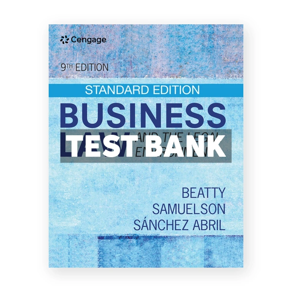 Business Law and the Legal Environment 9th Beatty Test Bank