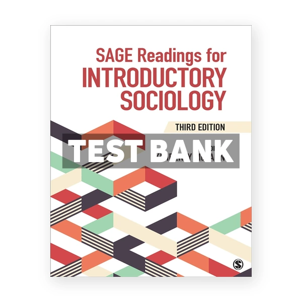 SAGE Readings for Introductory Sociology 3rd McGann Test Bank
