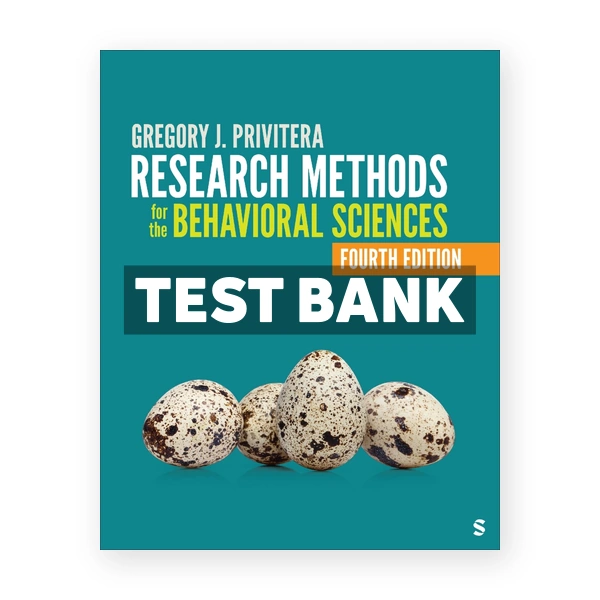 Research Methods for the Behavioral Sciences 4th Privitera Test Bank