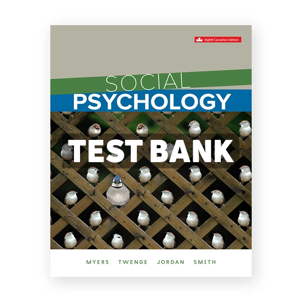 Social Psychology CDN 8th Myers Test Bank