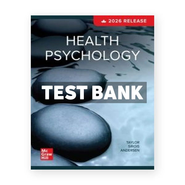 Health Psychology 2026 Canadian Release 1st Taylor Test Bank