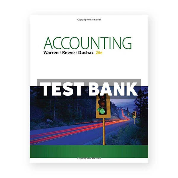 Accounting 26th Warren Test Bank