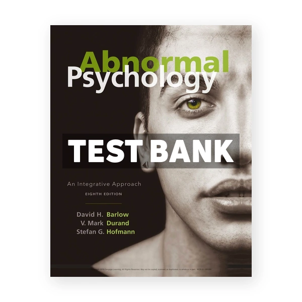 Abnormal Psychology 8th Barlow Test Bank