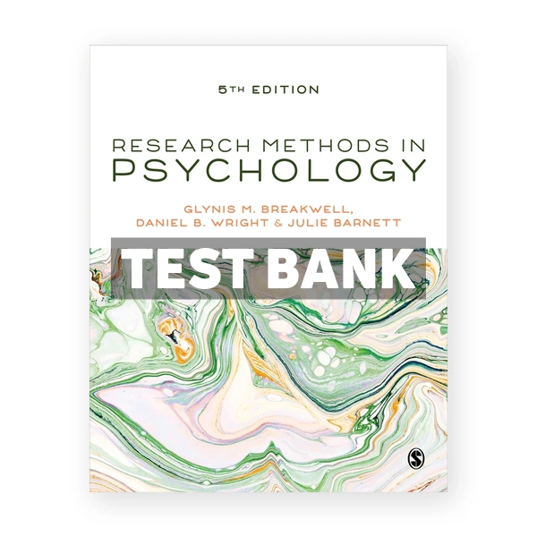 Research Methods in Psychology 5th Breakwell Test Bank