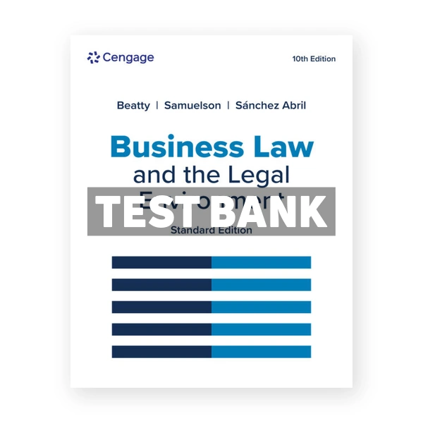 Business Law and the Legal Environment Standard Edition 10th Beatty Test Bank